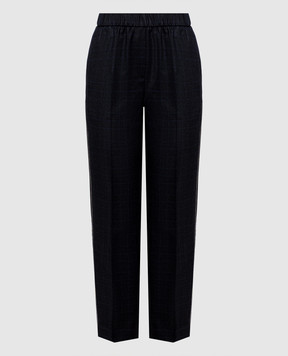 Peserico Dark gray checked wool pants A0407205778