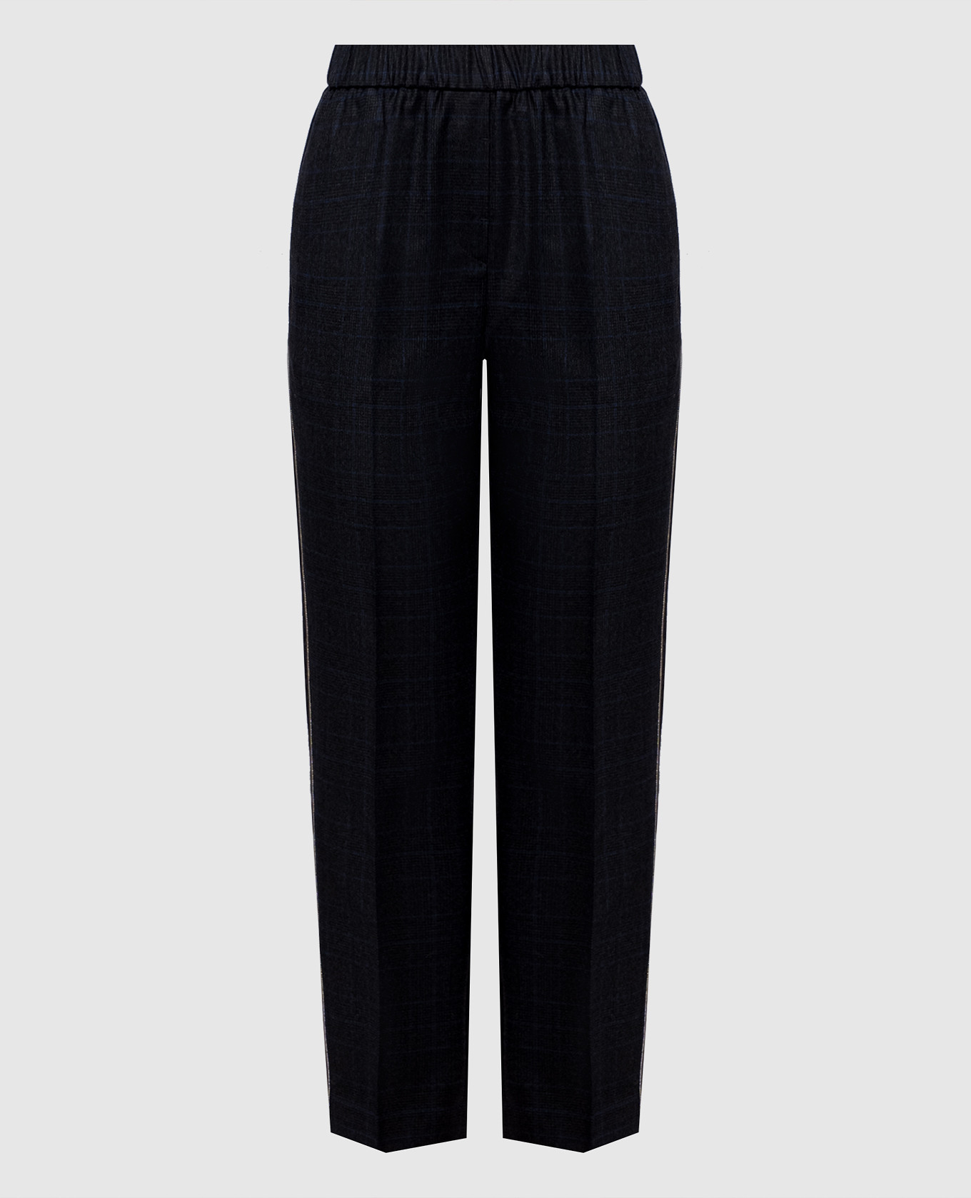 Dark gray checked wool pants Peserico