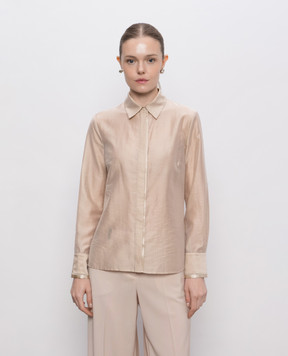 Peserico Beige blouse with monil chain A06318A8867