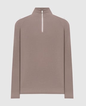 Brunello Cucinelli Beige jumper with zipper M29400104