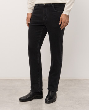 Castangia dal 1850 Black jeans with logo patch GDPCB124