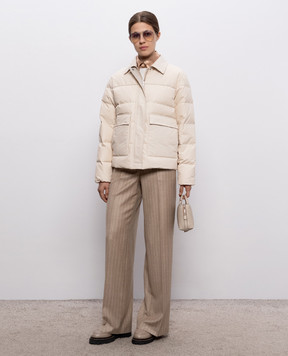 Peserico Ivory down jacket with monil chain A2412103182