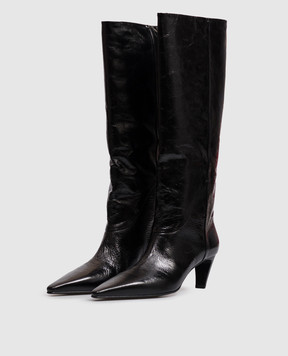 Premiata Black leather glossy boots M6804TEX