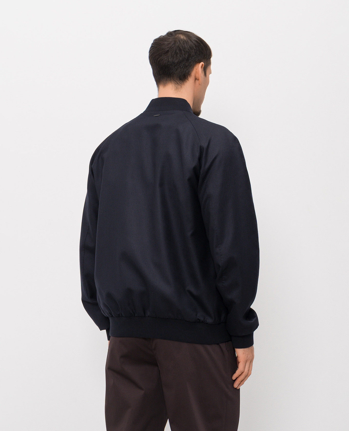 Blue cashmere and silk bomber jacket Agnona 4