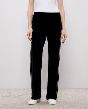 Valentino Black velvet sweatpants 8B3MD07GA4V