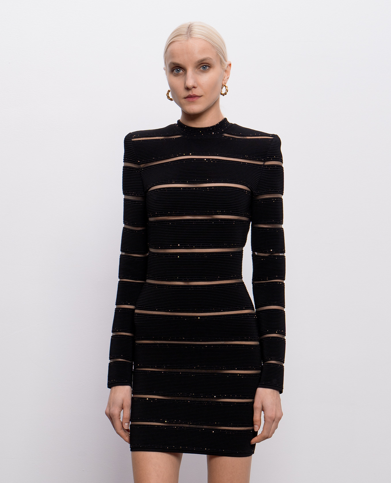 

Black mini dress with sequins Balmain