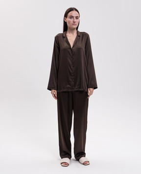 Dore & Rose Brown silk pajamas PREMIUMSILKPJ