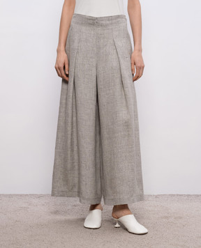 Intoca Gray linen palazzo pants 261LIPTRW1105