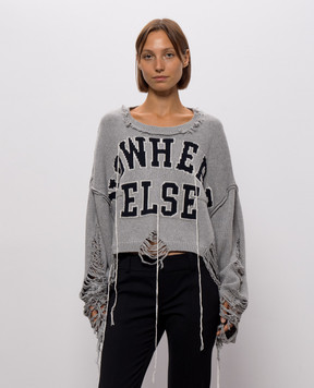 SSHEENA Gray Krafen jumper with pattern 26FWKRAFENFF26001