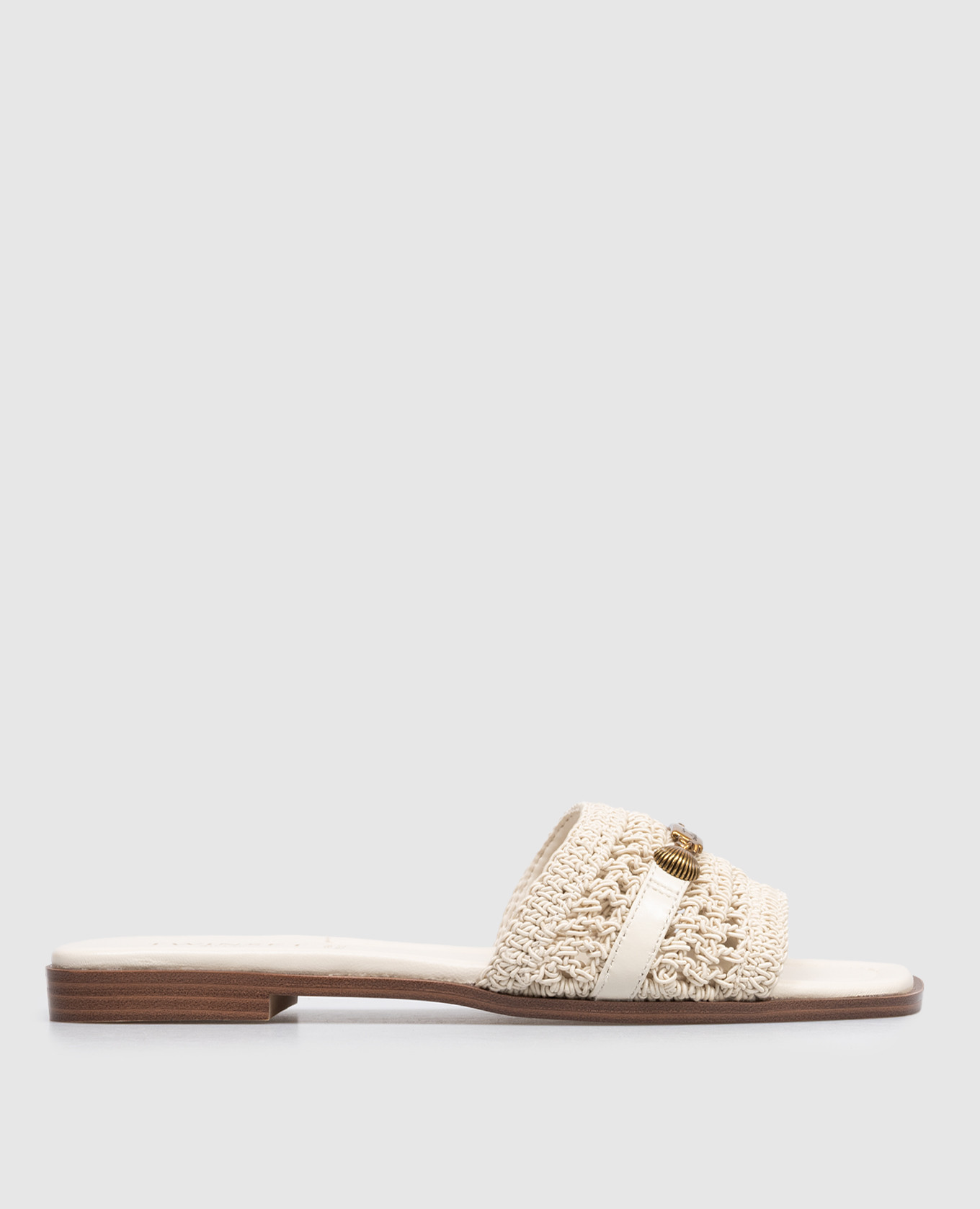 

Beige flip-flops with logo engraving Twinset