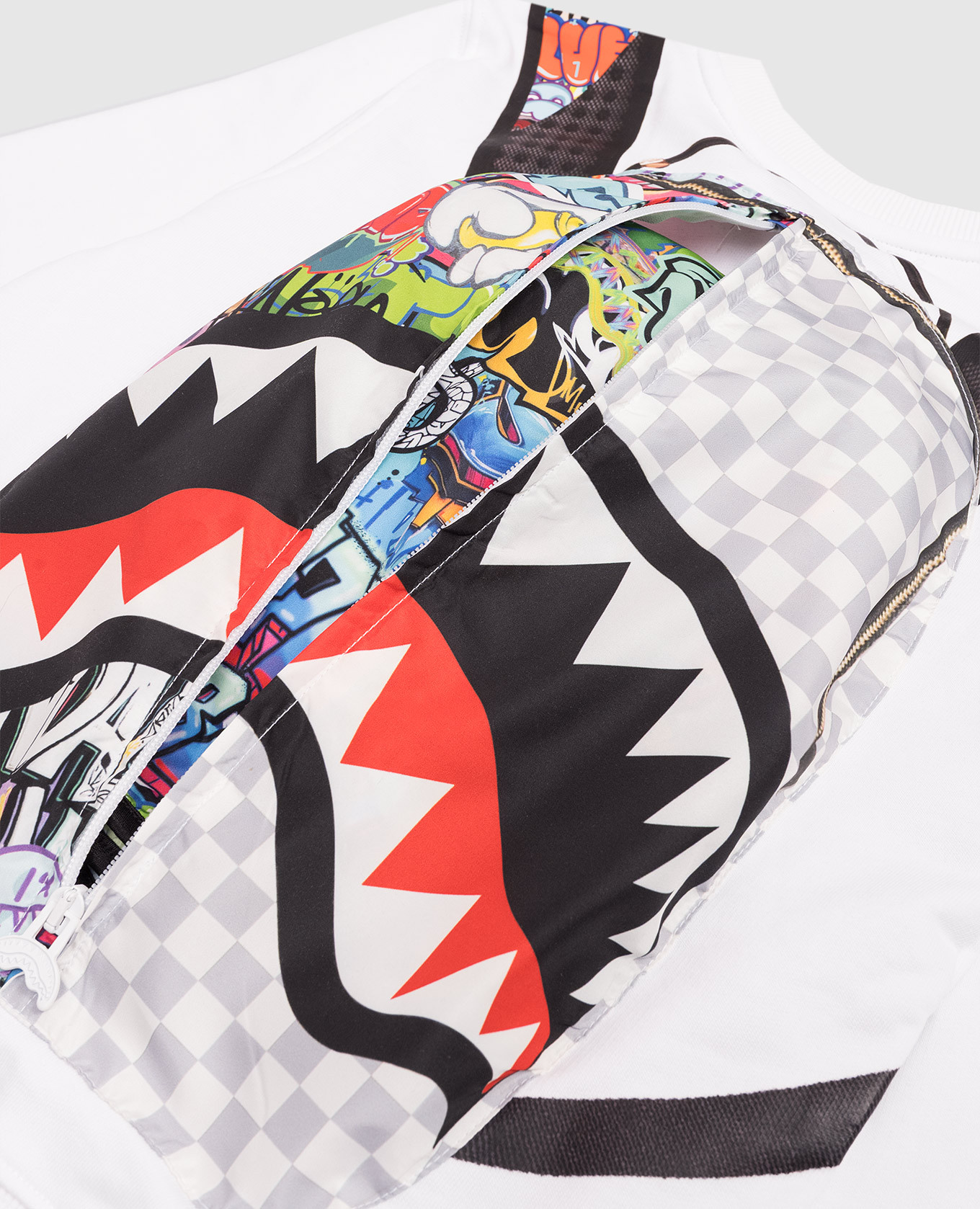 

Children's white sweatshirt Writers Backpack in the Crewneck with windbreaker Sprayground