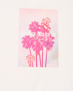 Palm Angels Children's ivory T-shirt with print PGAA004S26JER002