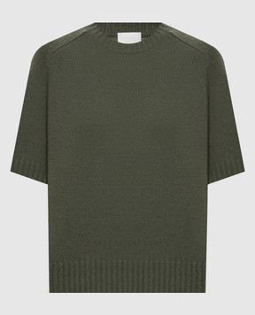 Allude Green cashmere short-sleeved sweater 26511152