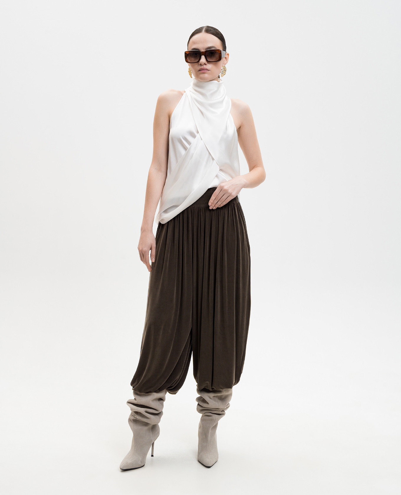 

White silk top Balmain