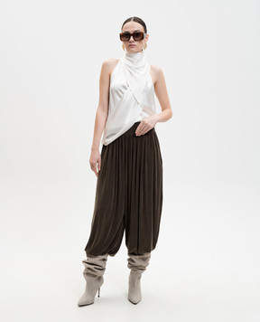 Balmain White silk top GF0AG905SE95