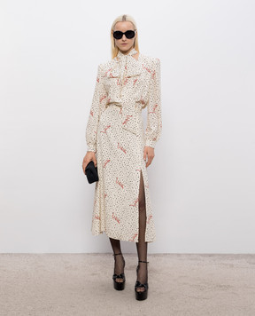 Valentino Beige polka dot silk dress 9B3VAKR5A9N
