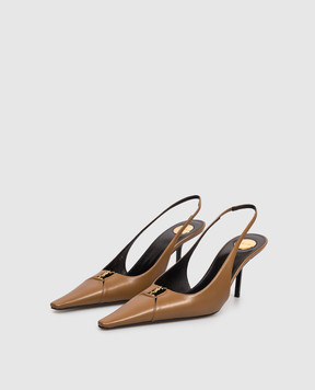 Saint Laurent Brown leather slingbacks BABYLONE BRETEUIL 858966AADF1