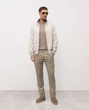Enrico Mandelli Beige cashmere, silk and hemp t-shirt 3K004A6025