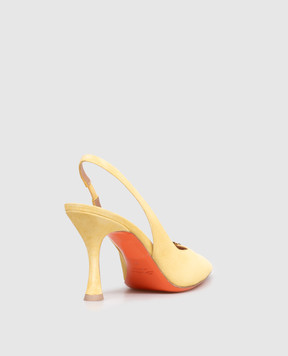 Santoni Yellow suede slingbacks WDBH72106HA2NHZW