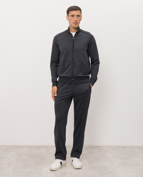 Stefano Ricci Blue wool tracksuit K909049R31T26302P3D