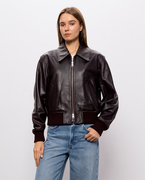 Ami Paris Brown leather jacket FJK850LH0068