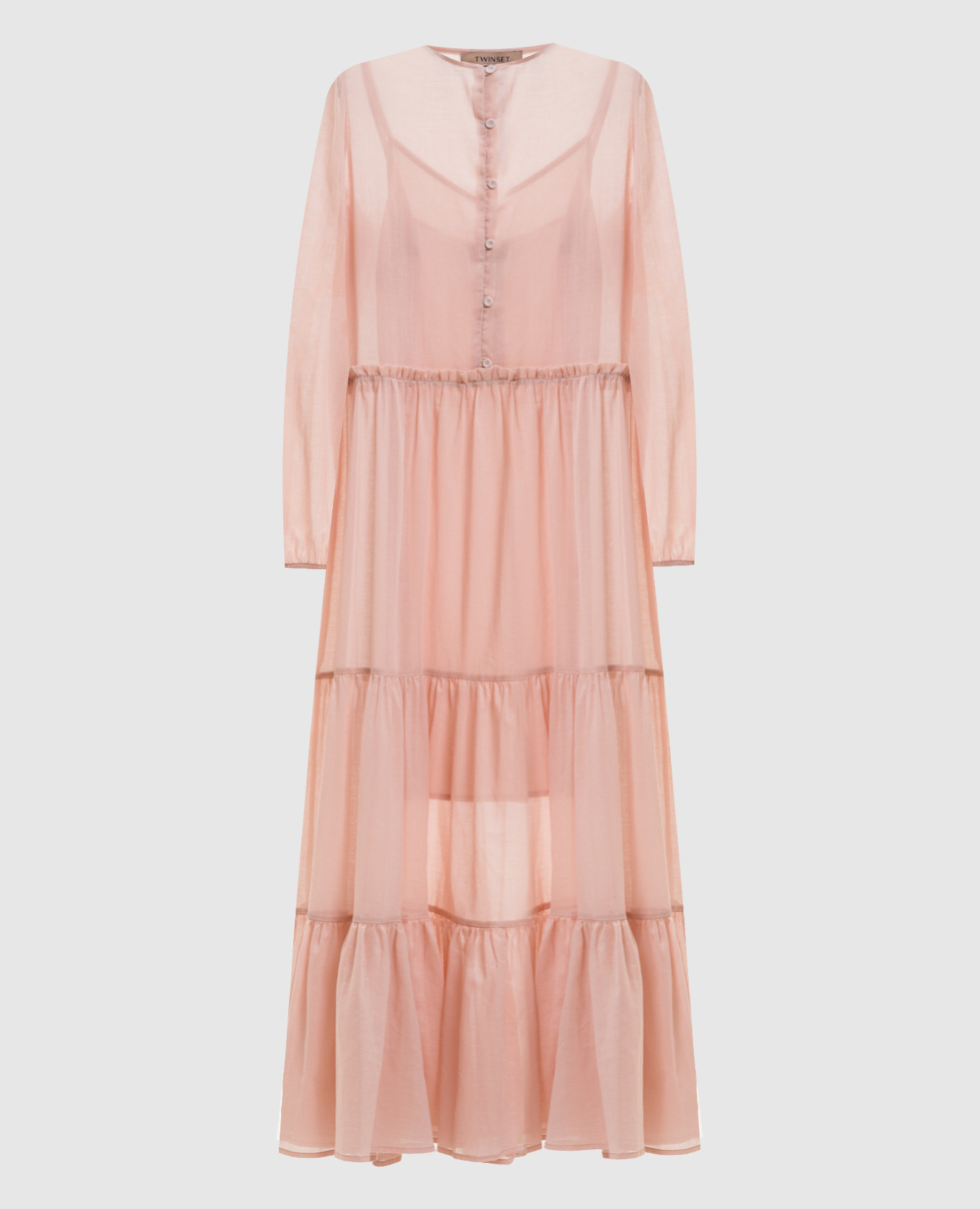 Pink midi dress with ruffles Twinset