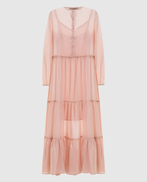 Twinset Pink midi dress with ruffles 261TF2051