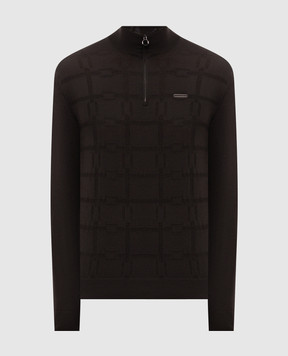 Stefano Ricci Dark brown wool polo shirt KE06015L01E26301