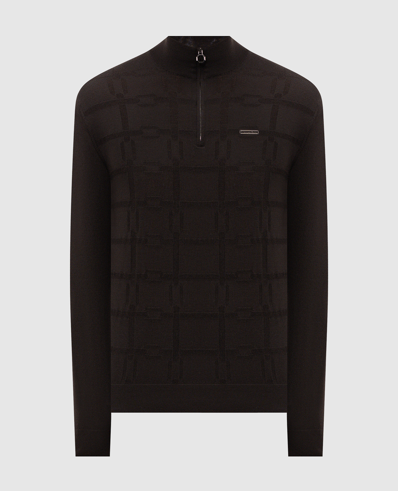 Dark brown wool polo shirt