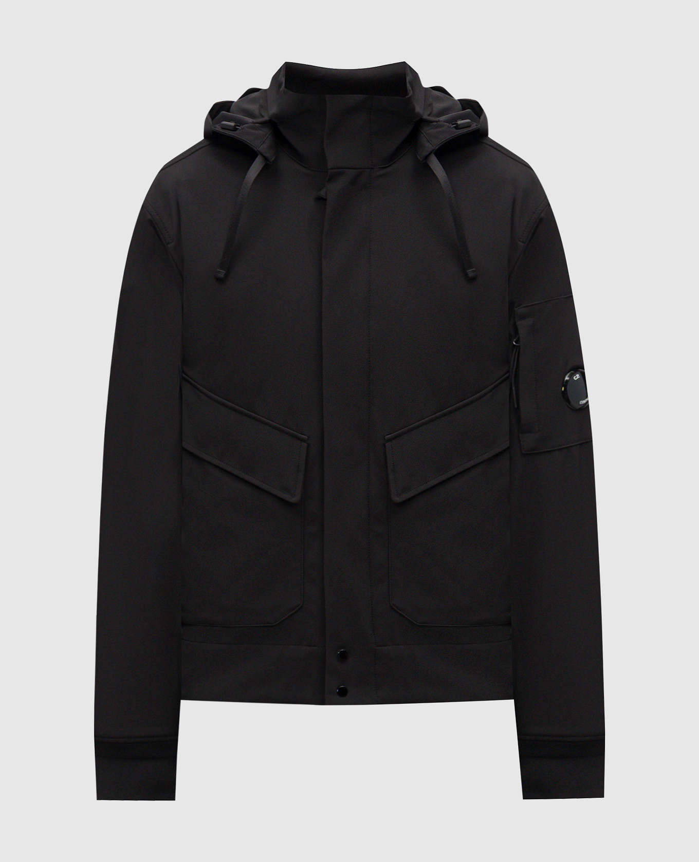 Black jacket with logo patch