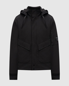 C.P. Company Black jacket with logo patch MOW001A005968A