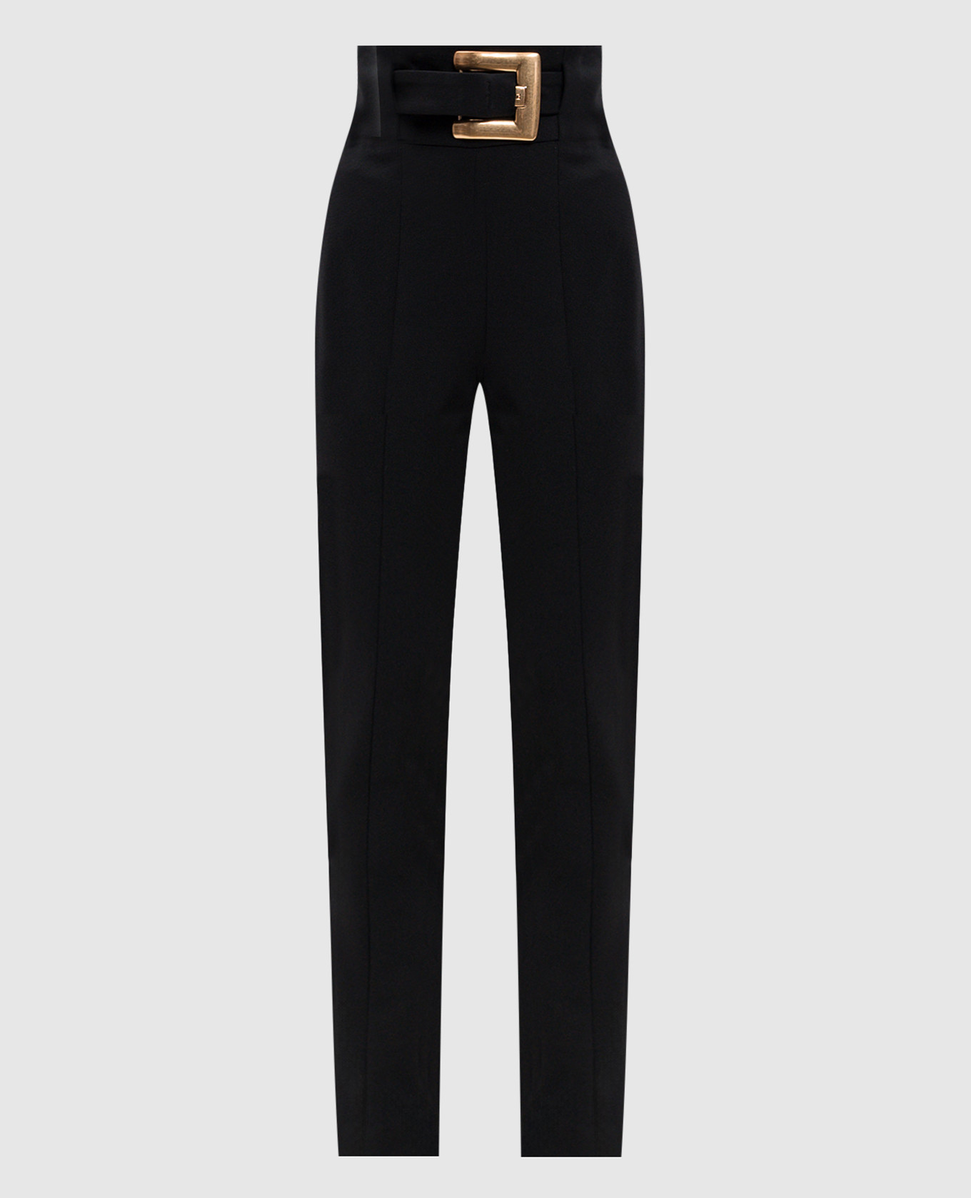 Black high-rise pants with belt Balmain