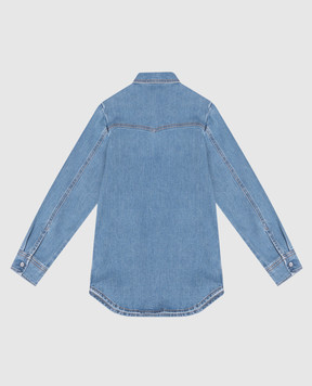 Moncler ENFANT Children's blue denim shirt with a patch L29542F00001598A1