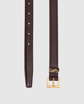 Saint Laurent Cassandre burgundy leather belt 554465BOO0W