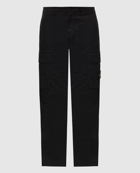 Stone Island Black cargo pants with logo patch L1S153100032S0A10