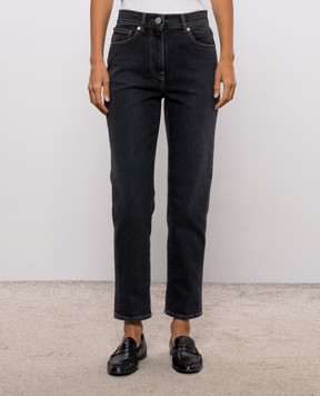 Peserico Grey jeans with logo patch A04525L14Q04360