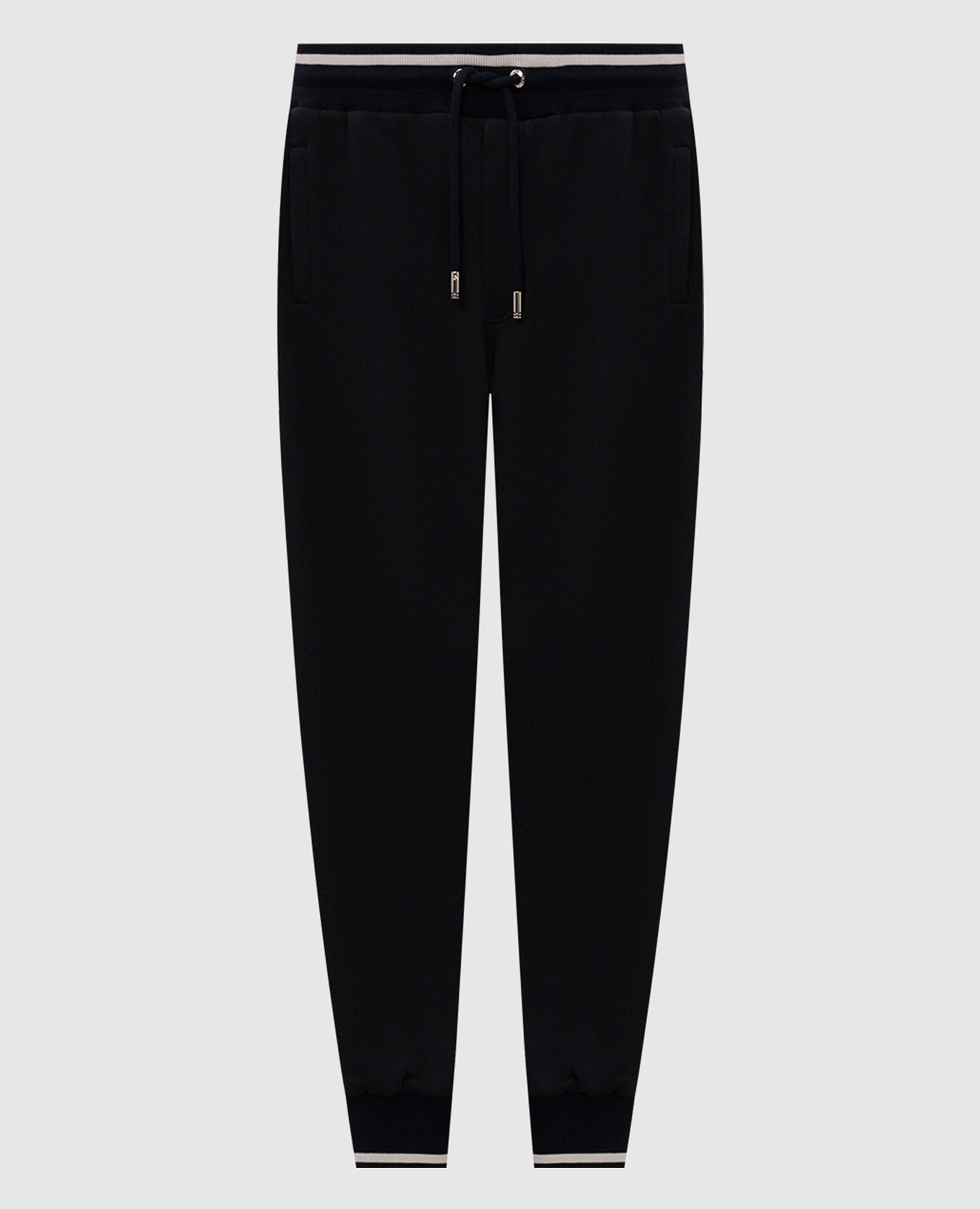 Navy joggers with monogram embroidery