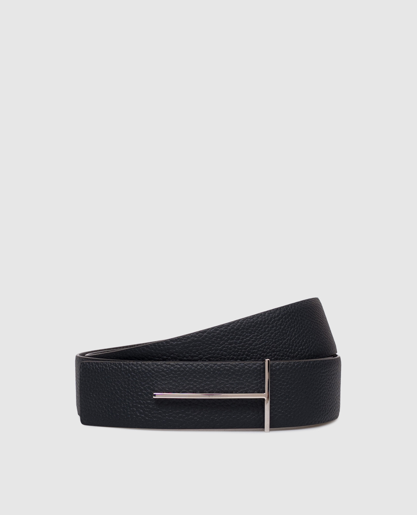 Blue leather reversible belt