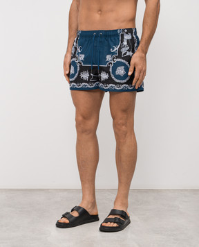 Versace Blue Hall of Heroes print swim shorts 10188831A16826