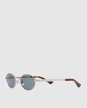 Bottega Veneta Silver oval sunglasses 861368V4450