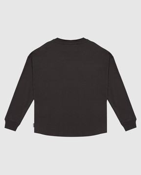 Palm Angels Children's black long-sleeve shirt with contrasting print F6PAJBTH144