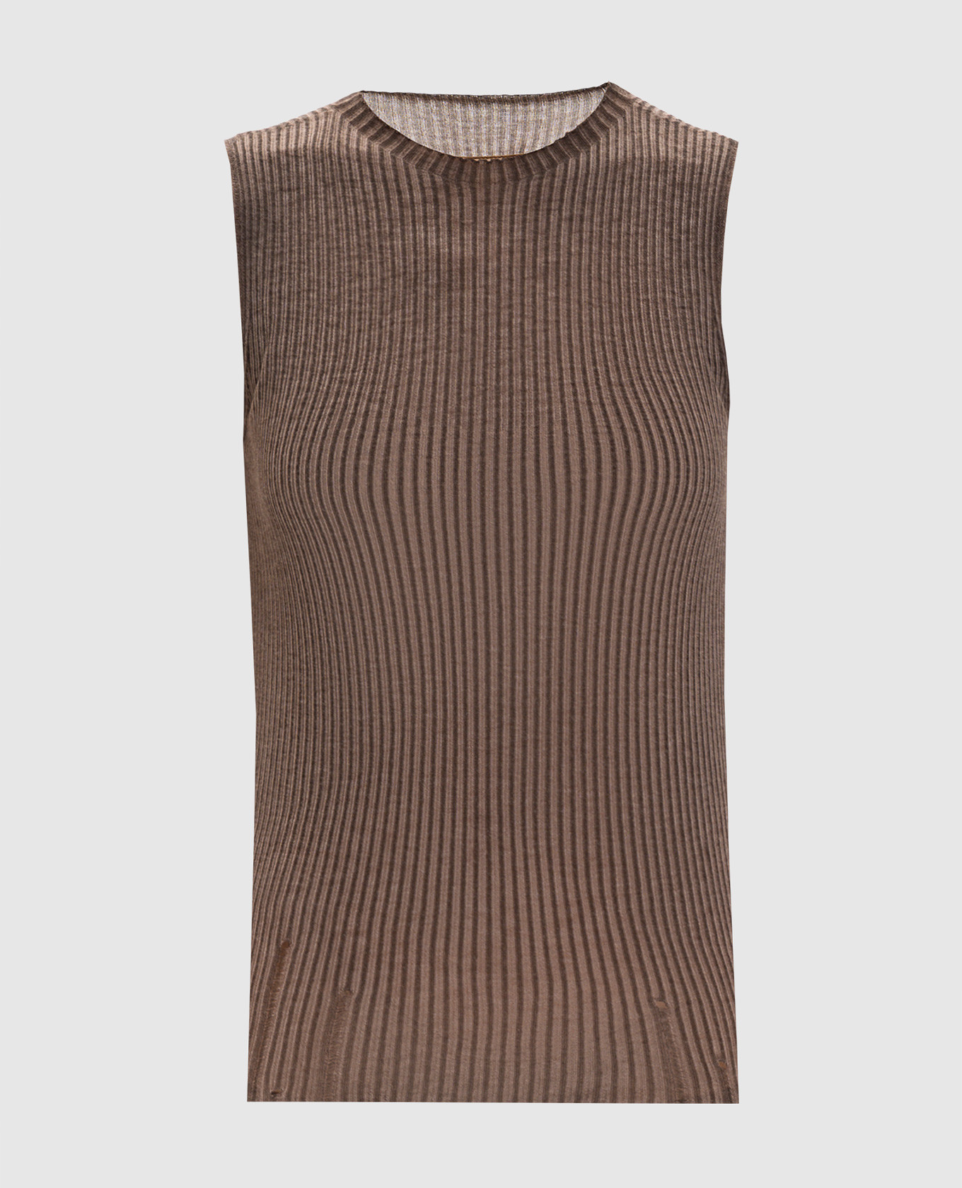 

Brown ribbed wool top UMA WANG