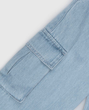 Off-White Kids' blue cargo jeans with logo patch 44BYB002S26D001