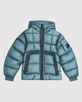 C.P. Company Children's blue down jacket with logo CUS01FL3AB148