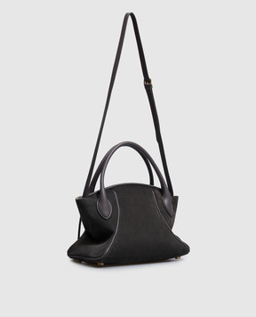 Balmain Grey suede Pulse Day bag with logo embossing HN1DA067LTXC