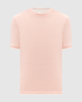 Brunello Cucinelli Pink linen t-shirt MW8357427