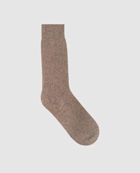 LISA YANG Brown cashmere socks Zera 4025100