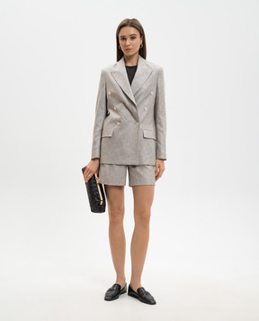 Marco Pescarolo Afrodite beige double-breasted silk and cashmere jacket AFRODITED5387