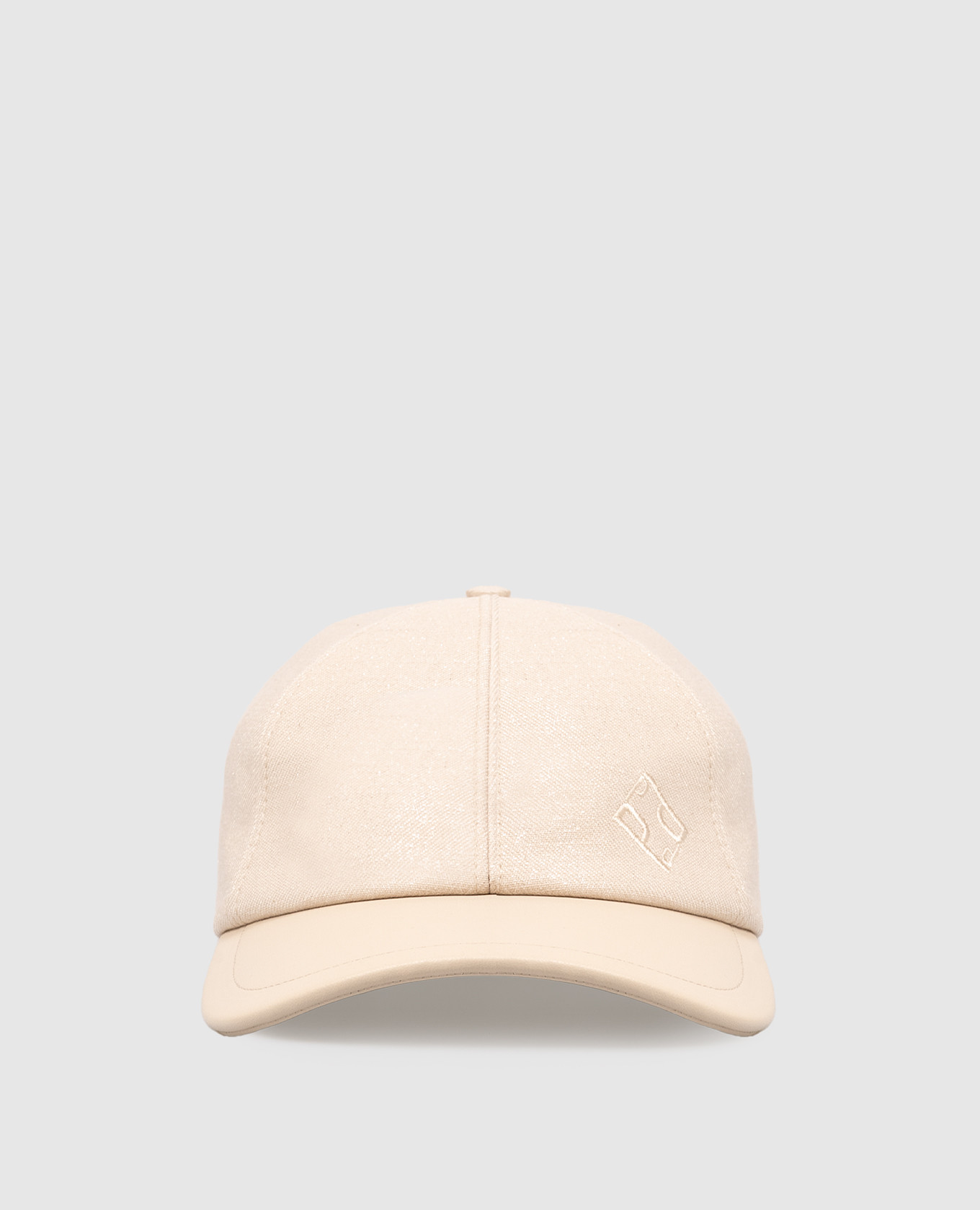 Beige combination cap with lurex