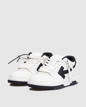 Off-White Out Of Office white leather sneakers with logo print W259C9L018